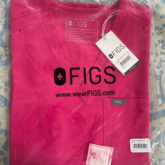 Figs SHOCKING PINK Catarina scrub top, RARE COLOR, size Small - Picture 2 of 5